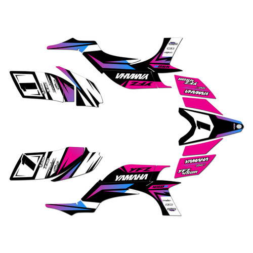 yamaha yfz450 graphics kit 2004-2008 division series magenta