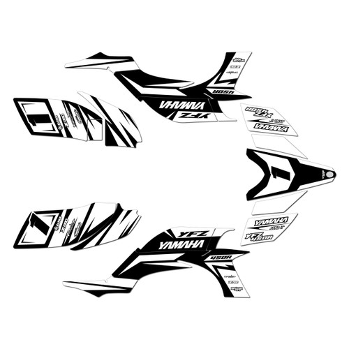 yamaha yfz450 graphics kit 2004-2008 division series white