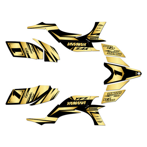 yamaha yfz450 graphics kit 2004-2008 division series gold