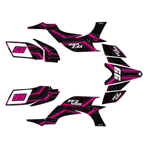 yamaha yfz450 graphics kit 2004-2008 electron series magenta