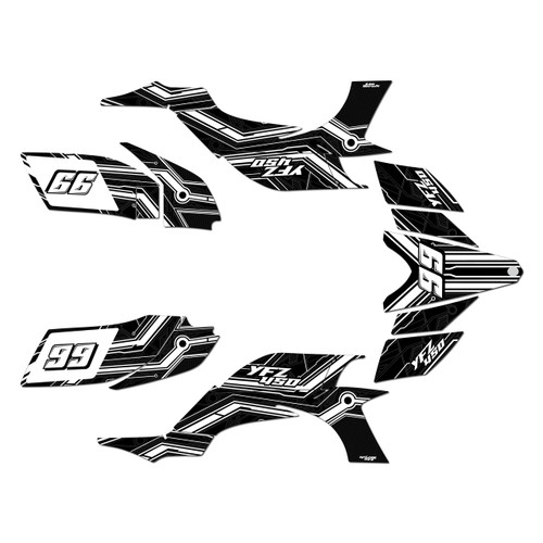 yamaha yfz450 graphics kit 2004-2008 electron series white
