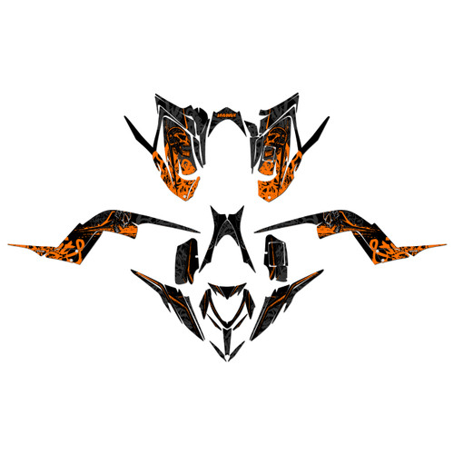 yamaha raptor700 graphics kit 2013-2026 revolt series orange