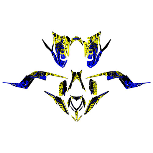 yamaha raptor700 graphics kit 2013-2026 revolt series yellow