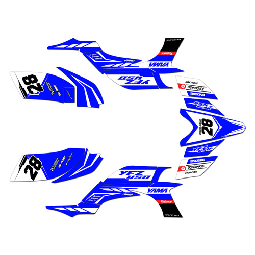 yamaha yfz450 graphics kit 2004-2008 factory series blue
