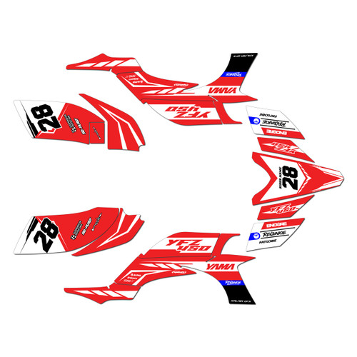 yamaha yfz450 graphics kit 2004-2008 factory series red