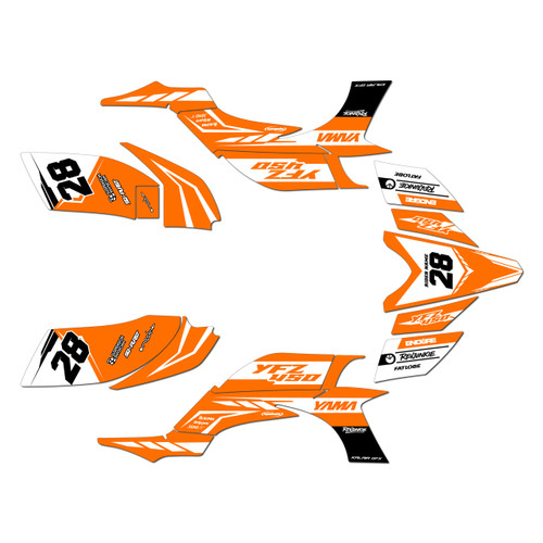 yamaha yfz450 graphics kit 2004-2008 factory series orange