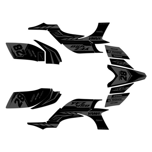 yamaha yfz450 graphics kit 2004-2008 factory series smoke
