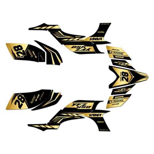 yamaha yfz450 graphics kit 2004-2008 factory series gold