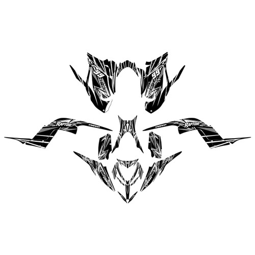 yamaha raptor700 graphics kit 2013-2026 shred series white