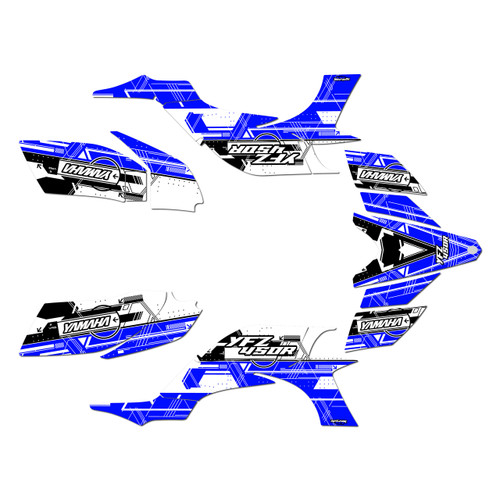 yamaha yfz450 graphics kit 2004-2008 future series blue