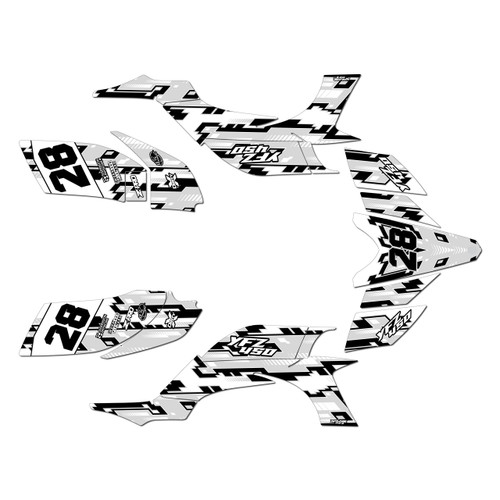 yamaha yfz450 graphics kit 2004-2008 incision series white