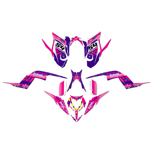 yamaha raptor700 graphics kit 2013-2026 split series magenta