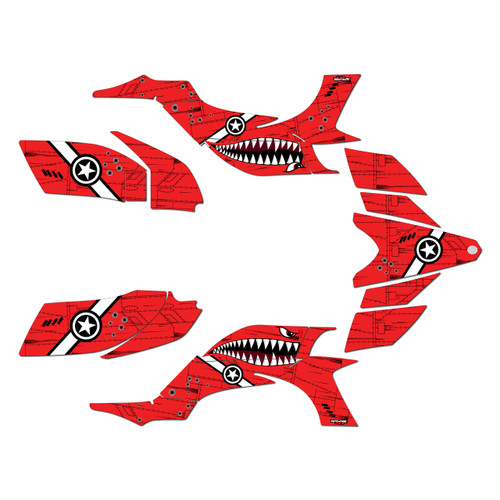 yamaha yfz450 graphics kit 2004-2008 predator series red