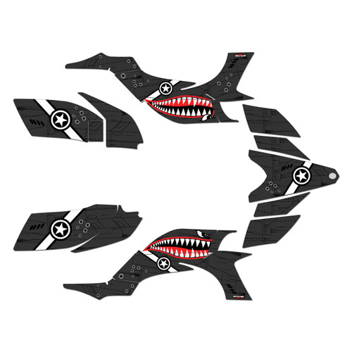 yamaha yfz450 graphics kit 2004-2008 predator series smoke