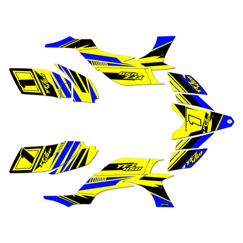 yamaha yfz450 graphics kit 2004-2008 razor series yellow