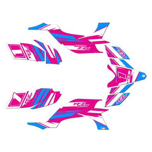 yamaha yfz450 graphics kit 2004-2008 razor series magenta