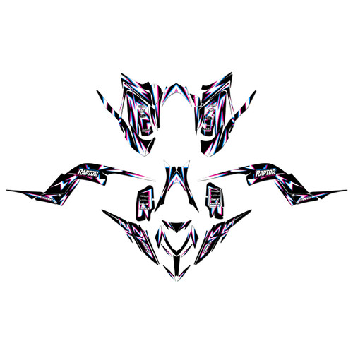 yamaha raptor700 graphics kit 2013-2026 vizion series magenta