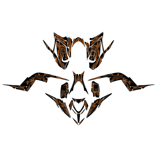 yamaha raptor700 graphics kit 2013-2026 vizion series orange-shift