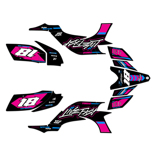 yamaha yfz450 graphics kit 2004-2008 rebel series magenta