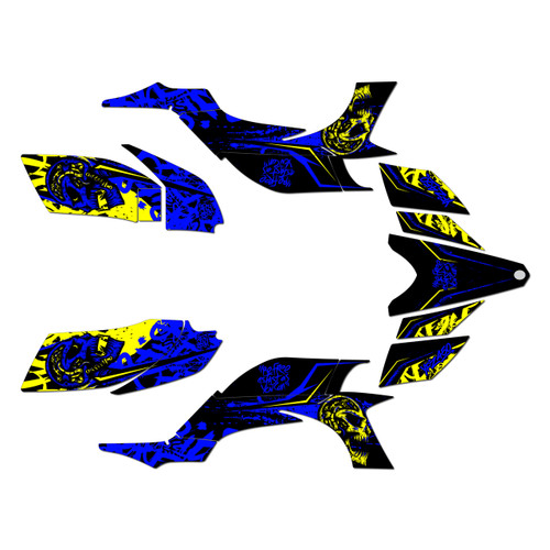 yamaha yfz450 graphics kit 2004-2008 revolt series yellow