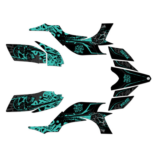 yamaha yfz450 graphics kit 2004-2008 revolt series teal