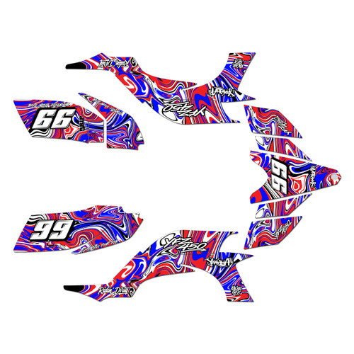 yamaha yfz450 graphics kit 2004-2008 snagged series red-shift