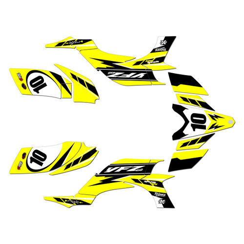 yamaha yfz450 graphics kit 2004-2008 speed series yellow
