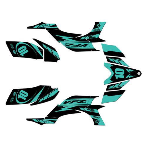 yamaha yfz450 graphics kit 2004-2008 speed series teal