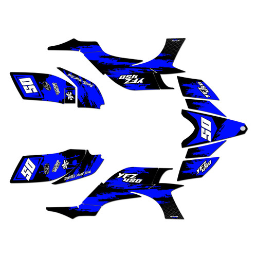 yamaha yfz450 graphics kit 2004-2008 splash series blue