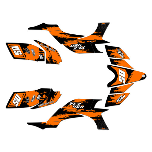 yamaha yfz450 graphics kit 2004-2008 splash series orange
