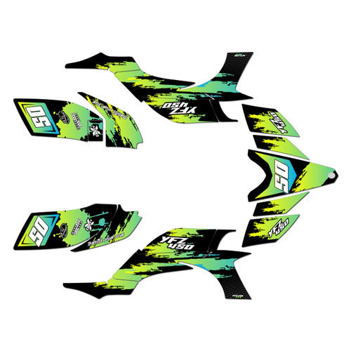 yamaha yfz450 graphics kit 2004-2008 splash series green