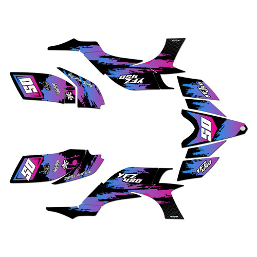 yamaha yfz450 graphics kit 2004-2008 splash series magenta-shift