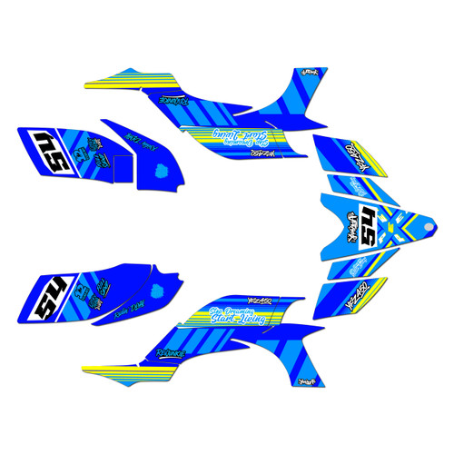 yamaha yfz450 graphics kit 2004-2008 split series blue