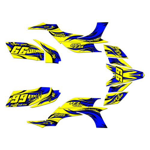 yamaha yfz450 graphics kit 2004-2008 swift series yellow