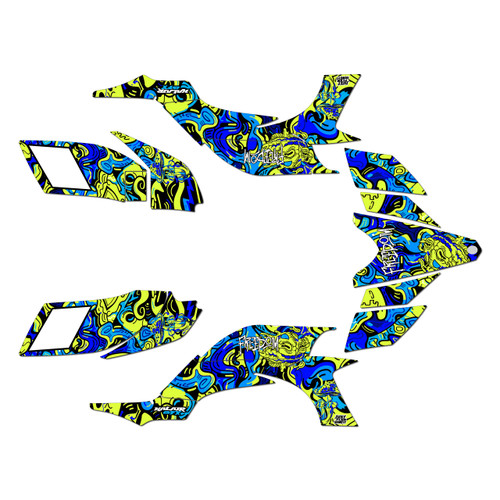 yamaha yfz450 graphics kit 2004-2008 vandal series blue