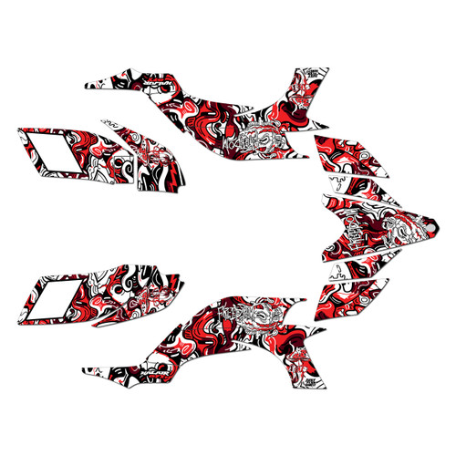 yamaha yfz450 graphics kit 2004-2008 vandal series red