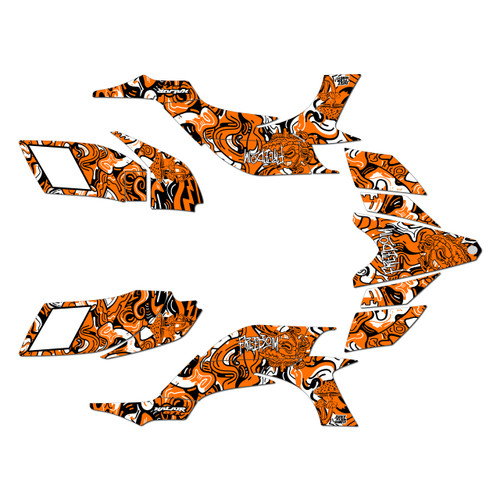 yamaha yfz450 graphics kit 2004-2008 vandal series orange
