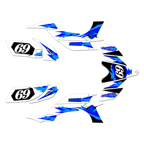 yamaha yfz450 graphics kit 2004-2008 vintage series blue