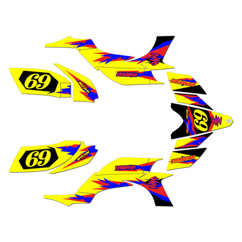 yamaha yfz450 graphics kit 2004-2008 vintage series yellow