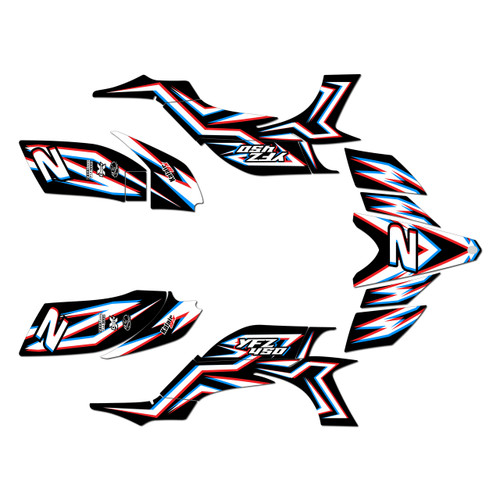 yamaha yfz450 graphics kit 2004-2008 vision series red