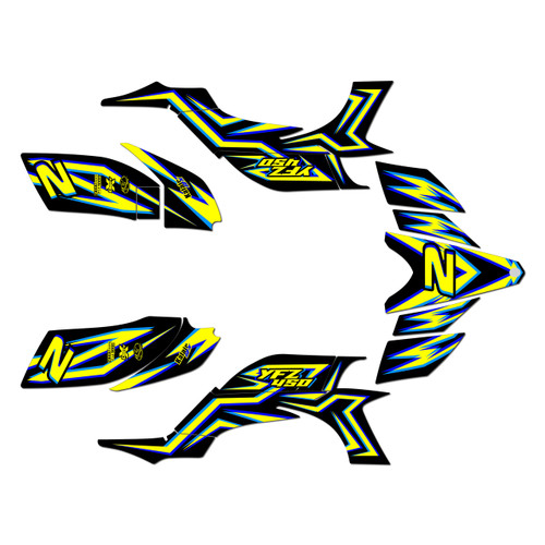 yamaha yfz450 graphics kit 2004-2008 vision series yellow