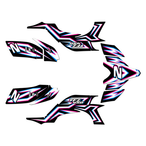 yamaha yfz450 graphics kit 2004-2008 vision series magenta