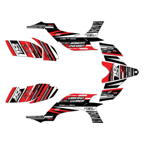 yamaha yfz450 graphics kit 2004-2008 warrior series red