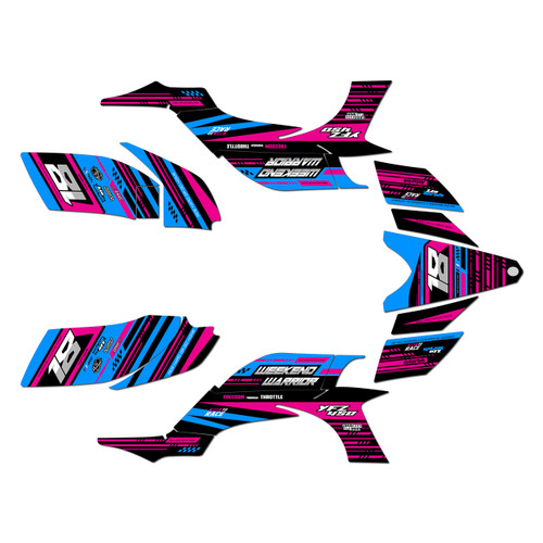 yamaha yfz450 graphics kit 2004-2008 warrior series magenta