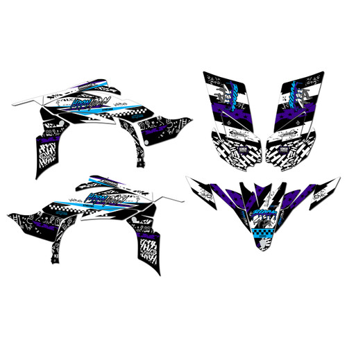 yamaha yfz450 graphics kit 2009-2013 crusher series purple