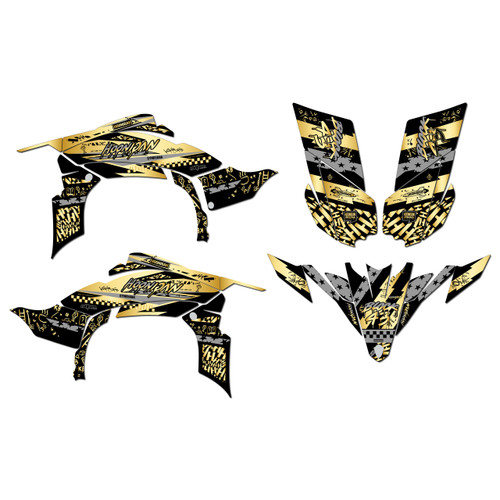 yamaha yfz450 graphics kit 2009-2013 crusher series gold