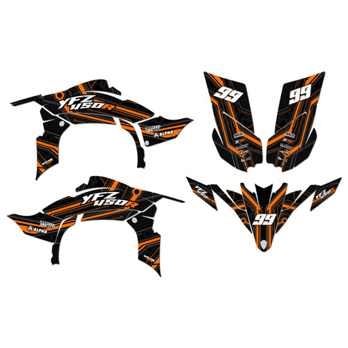 yamaha yfz450 graphics kit 2009-2013 electron series orange