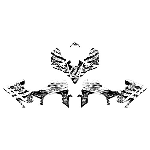 yamaha yfz450r graphics kit 2014-2026 crusher series white