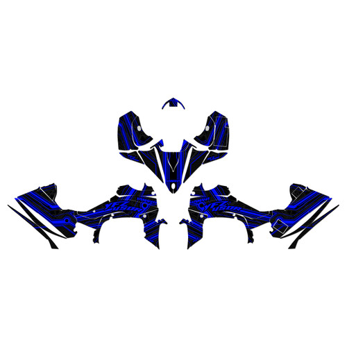 yamaha yfz450r graphics kit 2014-2026 electron series blue-shift