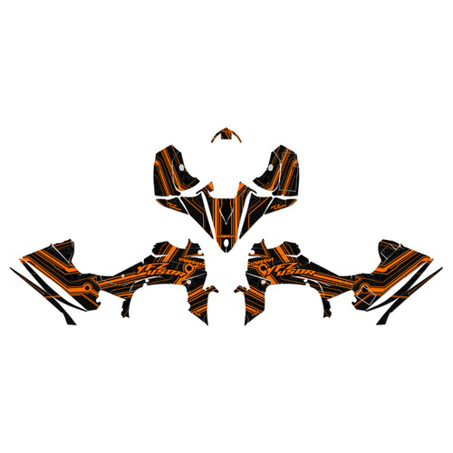 yamaha yfz450r graphics kit 2014-2026 electron series orange-shift